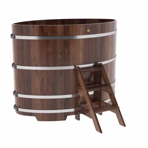 Купель овальная BentWood из лиственницы овальная, морёная премиум 1120х1830х1400 мм