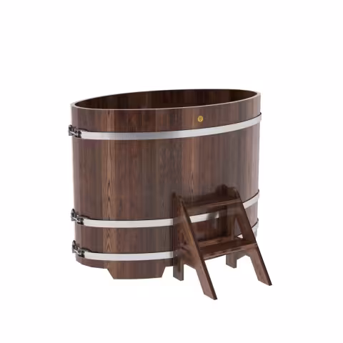 Купель овальная BentWood из лиственницы овальная, морёная премиум 800х1420х1100 мм