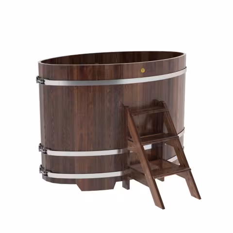 Купель овальная BentWood из лиственницы овальная, морёная премиум 920х1660х1200 мм