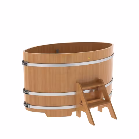 Купель овальная BentWood из лиственницы овальная, натуральная премиум 1020х1680х1000 мм