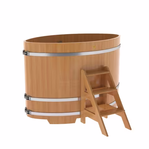 Купель овальная BentWood из лиственницы овальная, натуральная премиум 1020х1680х1200 мм