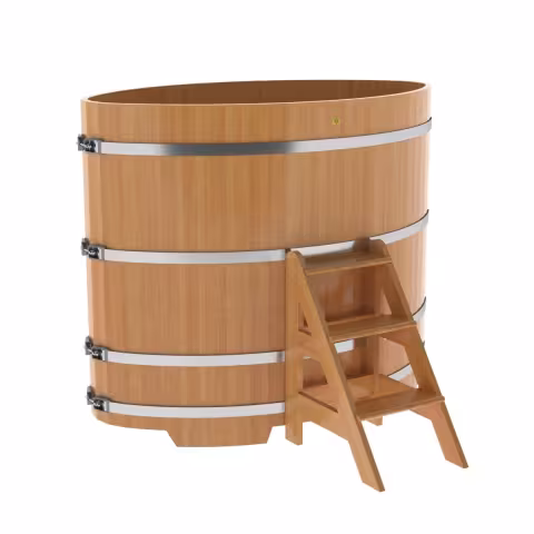 Купель овальная BentWood из лиственницы овальная, натуральная премиум 1020х1680х1400 мм