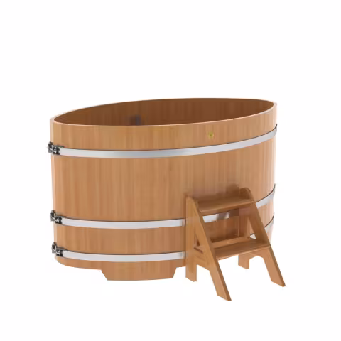 Купель овальная BentWood из лиственницы овальная, натуральная премиум 1080х1750х1000 мм