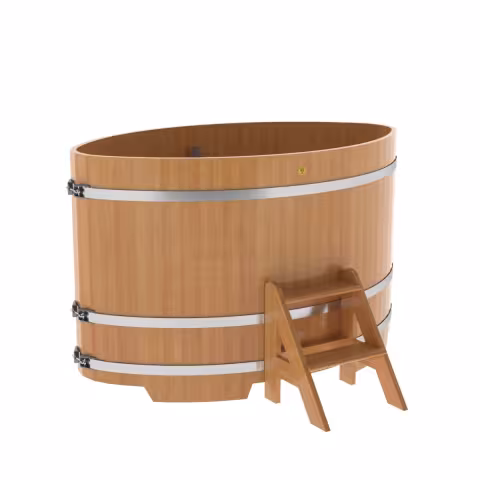 Купель овальная BentWood из лиственницы овальная, натуральная премиум 1080х1750х1100 мм