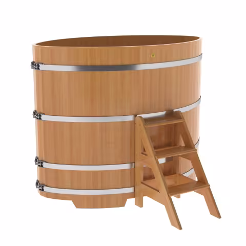 Купель овальная BentWood из лиственницы овальная, натуральная премиум 1080х1750х1400 мм