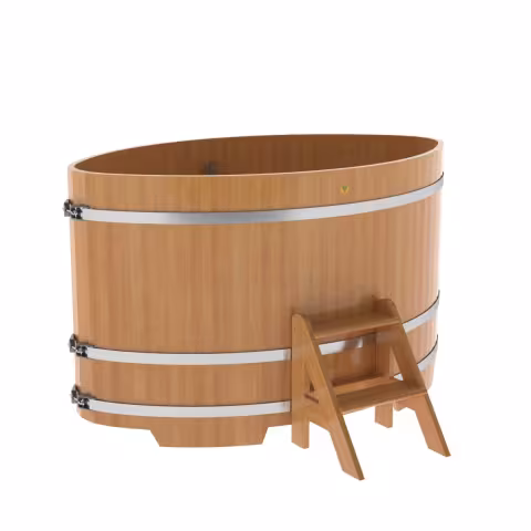 Купель овальная BentWood из лиственницы овальная, натуральная премиум 1120х1830х1100 мм
