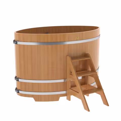 Купель овальная BentWood из лиственницы овальная, натуральная премиум 1120х1830х1200 мм