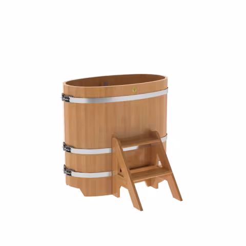 Купель овальная BentWood из лиственницы овальная, натуральная премиум 590х1060х1000 мм