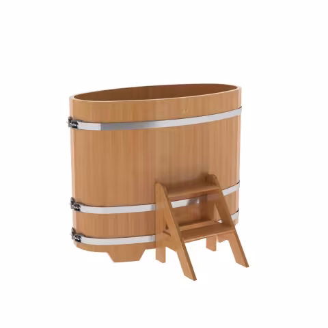 Купель овальная BentWood из лиственницы овальная, натуральная премиум 690х1310х1100 мм