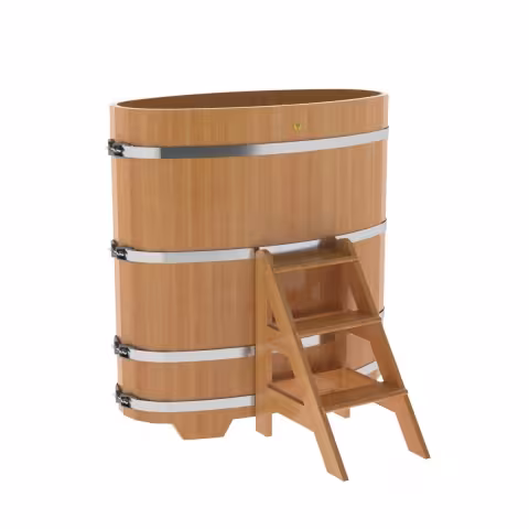 Купель овальная BentWood из лиственницы овальная, натуральная премиум 690х1310х1400 мм