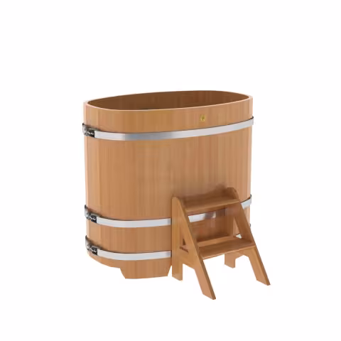 Купель овальная BentWood из лиственницы овальная, натуральная премиум 760х1160х1100 мм