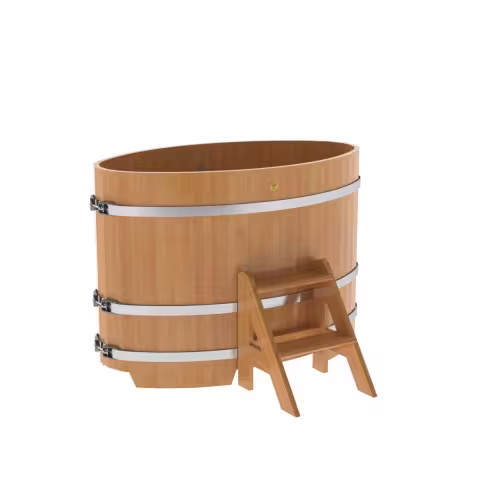 Купель овальная BentWood из лиственницы овальная, натуральная премиум 800х1420х1000 мм