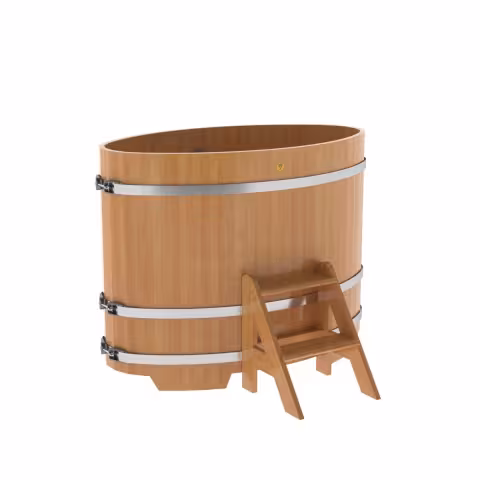 Купель овальная BentWood из лиственницы овальная, натуральная премиум 800х1420х1100 мм