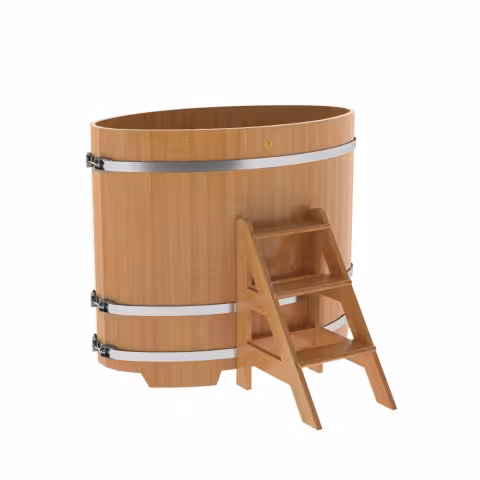 Купель овальная BentWood из лиственницы овальная, натуральная премиум 800х1420х1200 мм
