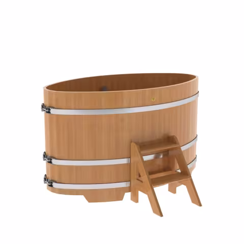 Купель овальная BentWood из лиственницы овальная, натуральная премиум 920х1660х1000 мм