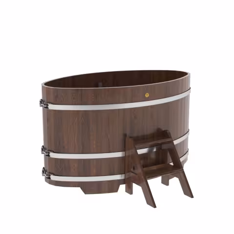 Купель овальная BentWood из дуба овальная, морёный 920х1660х1000 мм