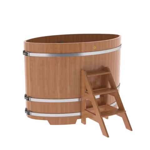 Купель овальная BentWood из дуба овальная, натуральный 1020х1680х1200 мм