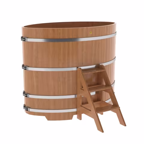 Купель овальная BentWood из дуба овальная, натуральный 1020х1680х1400 мм