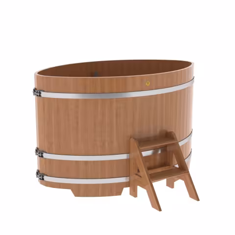 Купель овальная BentWood из дуба овальная, натуральный 1080х1750х1100 мм