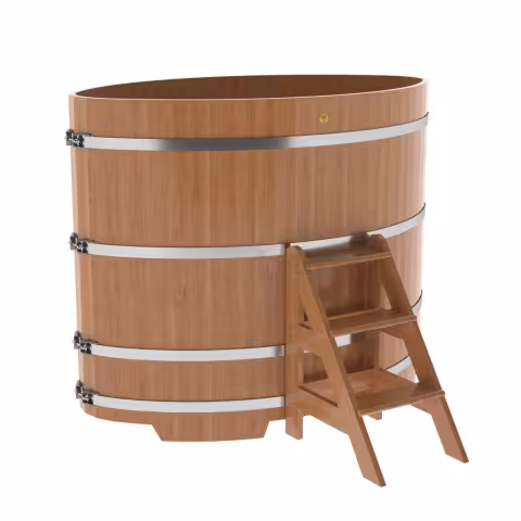 Купель овальная BentWood из дуба овальная, натуральный 1080х1750х1400 мм