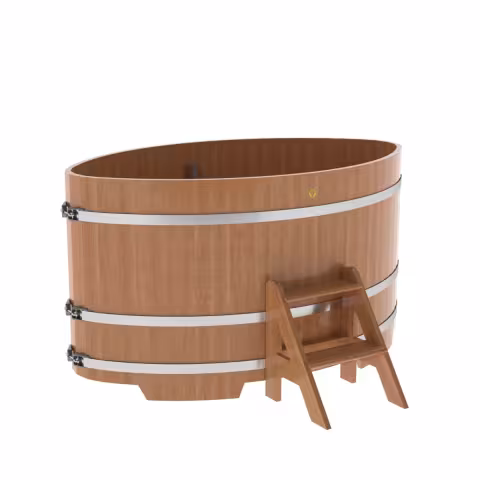 Купель овальная BentWood из дуба овальная, натуральный 1120х1830х1000 мм