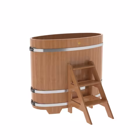 Купель овальная BentWood из дуба овальная, натуральный 690х1310х1200 мм