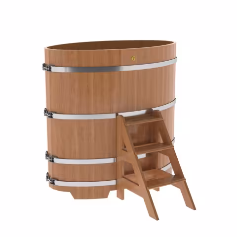 Купель овальная BentWood из дуба овальная, натуральный 800х1420х1400 мм