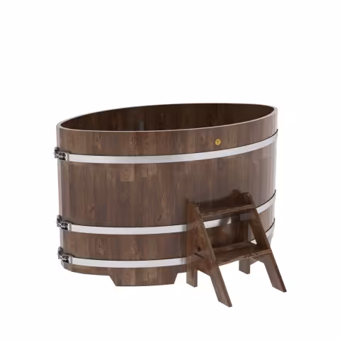 Купель овальная BentWood из сращенных ламелей лиственницы овальная, морёная 1020х1680х1000 мм