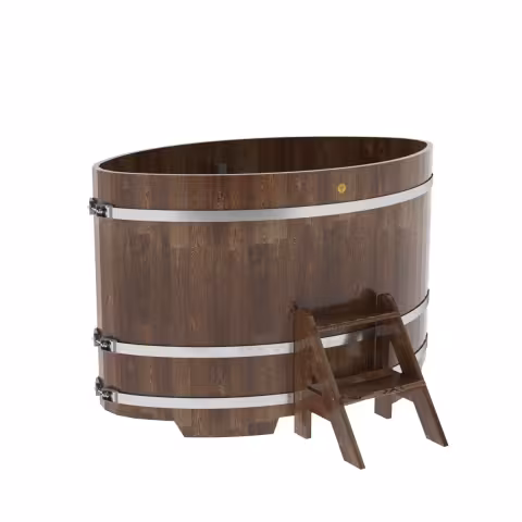 Купель овальная BentWood из сращенных ламелей лиственницы овальная, морёная 1020х1680х1100 мм
