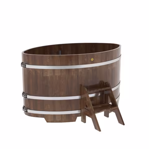 Купель овальная BentWood из сращенных ламелей лиственницы овальная, морёная 1080х1750х1000 мм
