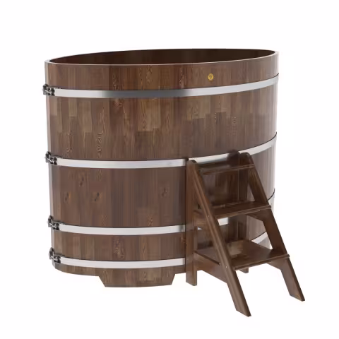 Купель овальная BentWood из сращенных ламелей лиственницы овальная, морёная 1080х1750х1400 мм
