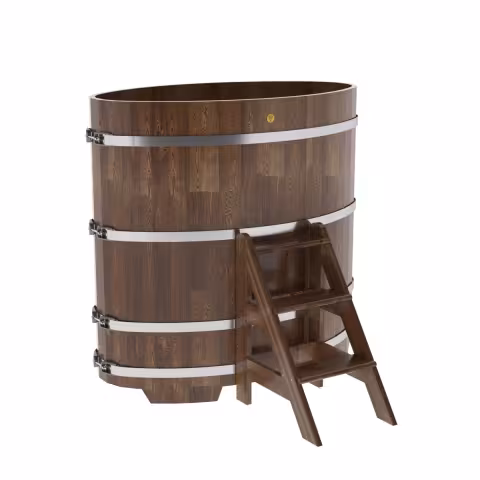 Купель овальная BentWood из сращенных ламелей лиственницы овальная, морёная 800х1420х1400 мм