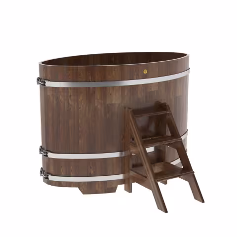 Купель овальная BentWood из сращенных ламелей лиственницы овальная, морёная 920х1660х1200 мм
