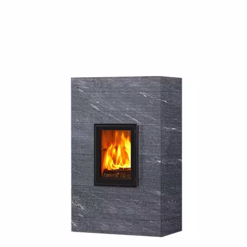 Дровяной камин KOLI CLASSIC 15 Туликиви Unica, 1500мм, нижние подключение, односторонняя дверца