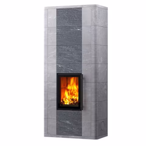 Дровяной камин LAMPO CLASSIC 21 Туликиви Unica, 2100мм, нижние подключение, односторонняя дверца