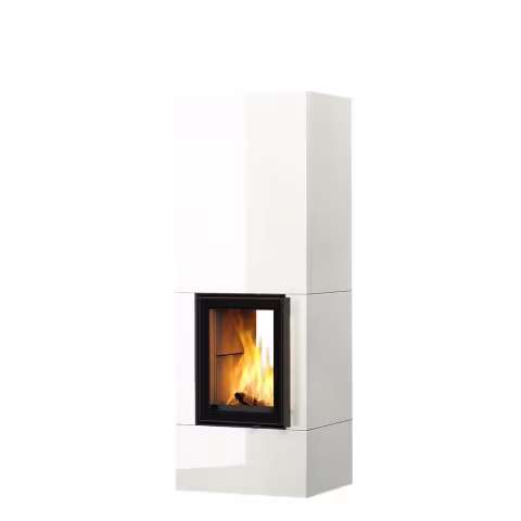 Дровяной камин KOLI S LUX WHITE 18 T Туликиви LUX WHITE, 1800мм, верхнее подключение, двухстронняя дверца