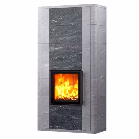 Дровяной камин SALVO CLASSIC 21 Туликиви Nobile, 2145мм, нижние подключение, односторонняя дверца