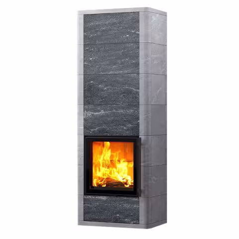 Дровяной камин SALVO S CLASSIC 21 T Туликиви Nobile, 2145мм, верхнее подключение, односторонняя дверца