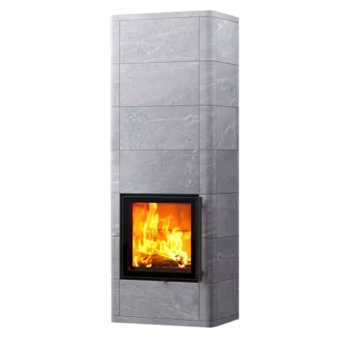 Дровяной камин SALVO S CLASSIC 21 T Туликиви Classic, 2145мм, верхнее подключение, двухсторонняя дверца