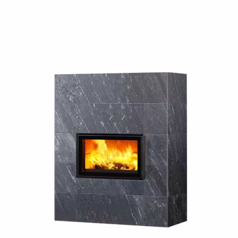 Дровяной камин SARAMO CLASSIC 15 Туликиви Nobile, 1500мм, нижние подключение, односторонняя дверца