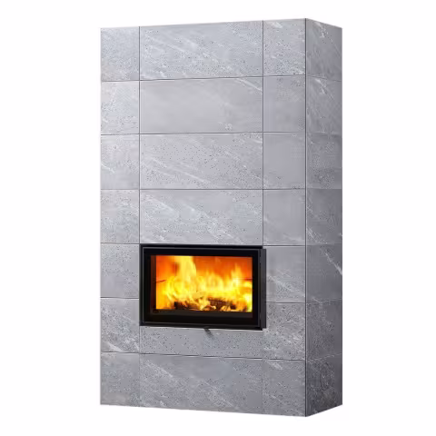 Дровяной камин SARAMO CLASSIC 21 Туликиви Classic, 2100мм, верхнее подключение, двухсторонняя дверца
