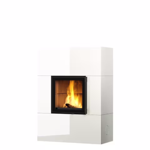 Дровяной камин RAITA LUX 15 Туликиви LUX WHITE, 1500мм, нижнее подключение, односторонняя дверца