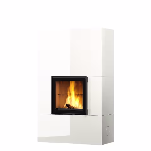 Дровяной камин RAITA LUX 18 Туликиви LUX WHITE, 1800мм, верхнее подключение, односторонняя дверца