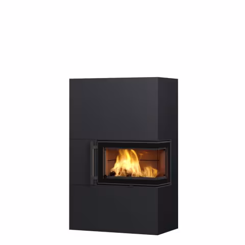 Дровяной камин PETRO SATIN 15 Туликиви SATIN BLACK, 1500мм, верхнее подключение