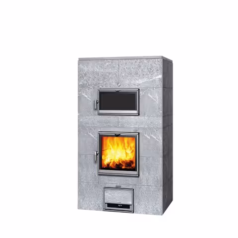 Дровяная печь с духовкой TLU 2000 Tulikivi Туликиви Classic, TLU 2000/50, 1650мм, нижнее подключение