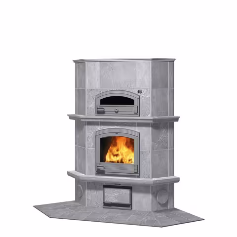 Дровяная печь с духовкой KTLU 2050 Туликиви Classic, KTLU 2050/1, 1650мм, нижнее подключение