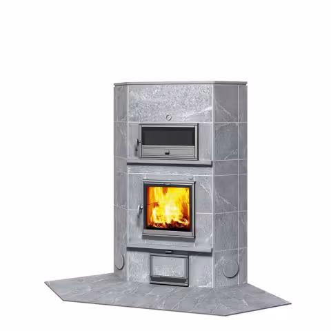 Дровяная печь с духовкой KTLU 2050 Туликиви Classic, KTLU 2050/92, 1650мм, верхнее подключение