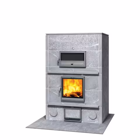 Дровяная печь с духовкой TLU 2450 Туликиви Classic, TLU 2450/92, 1680мм, нижнее подключение