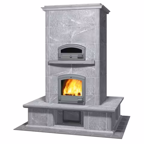 Дровяная печь с духовкой TTU 2700 Туликиви Classic, TTU 2700/51, 2190мм, верхнее подключение
