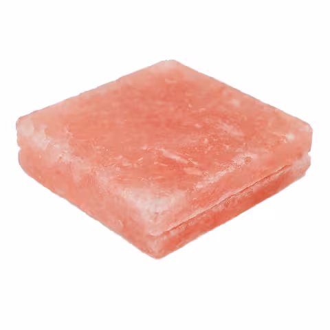 Соляная плитка из Гималайской соли шлифованная, с пазом 10*10*2,5см